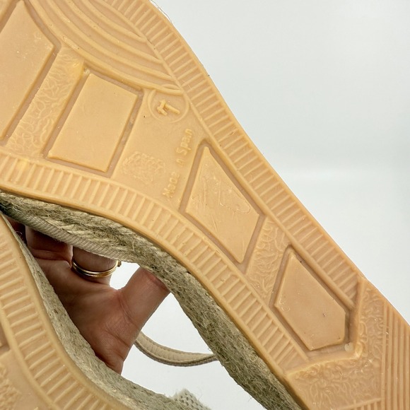 NEW Biankina Espadrille‎ Wedge Sandals Ankle Strap Vegan Beige Shoes SPAIN 7